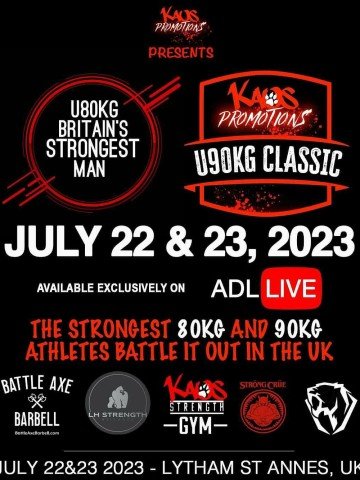 Britain's Strongest Man Under 80kg/Under 90kg Kaos Classic 2023 Logo