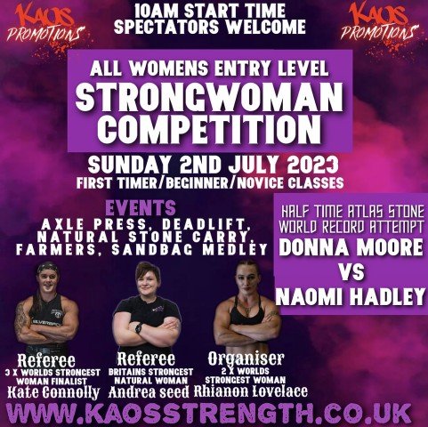 Kaos Strongwoman Entry Level Competition + World Record Attempts Logo