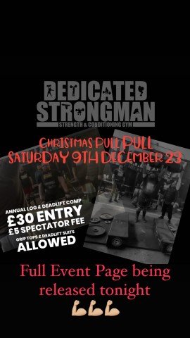 Dedicated Strongman Christmas Push Pull 2023 Logo