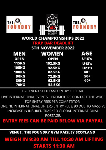 WDC WORLD TRAP-BAR DEADLIFT CHAMPIONSHIPS 2022 Logo