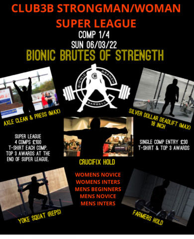STRONGMAN/WOMAN SUPER LEAGUE: BIONIC BRUTES OF STRENGTH Logo